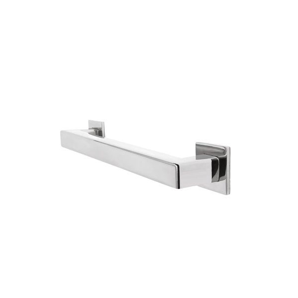 Preferred Bath Accessories Squared 20.5" Length, Smooth, Stainless Steel, 18" Grab Bar, Bright Polished 8018-BP